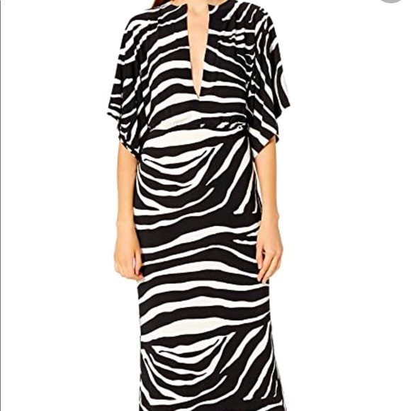 Norma Kamali Zebra Print Obie Gown 